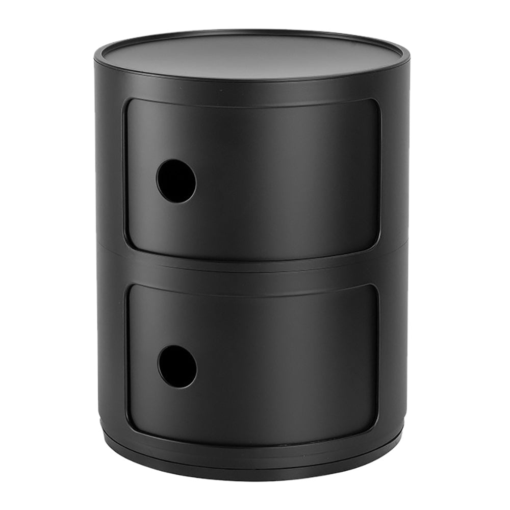 Kartell Componibili Kast Ø 32 cm - 2 Modules - Mat Zwart