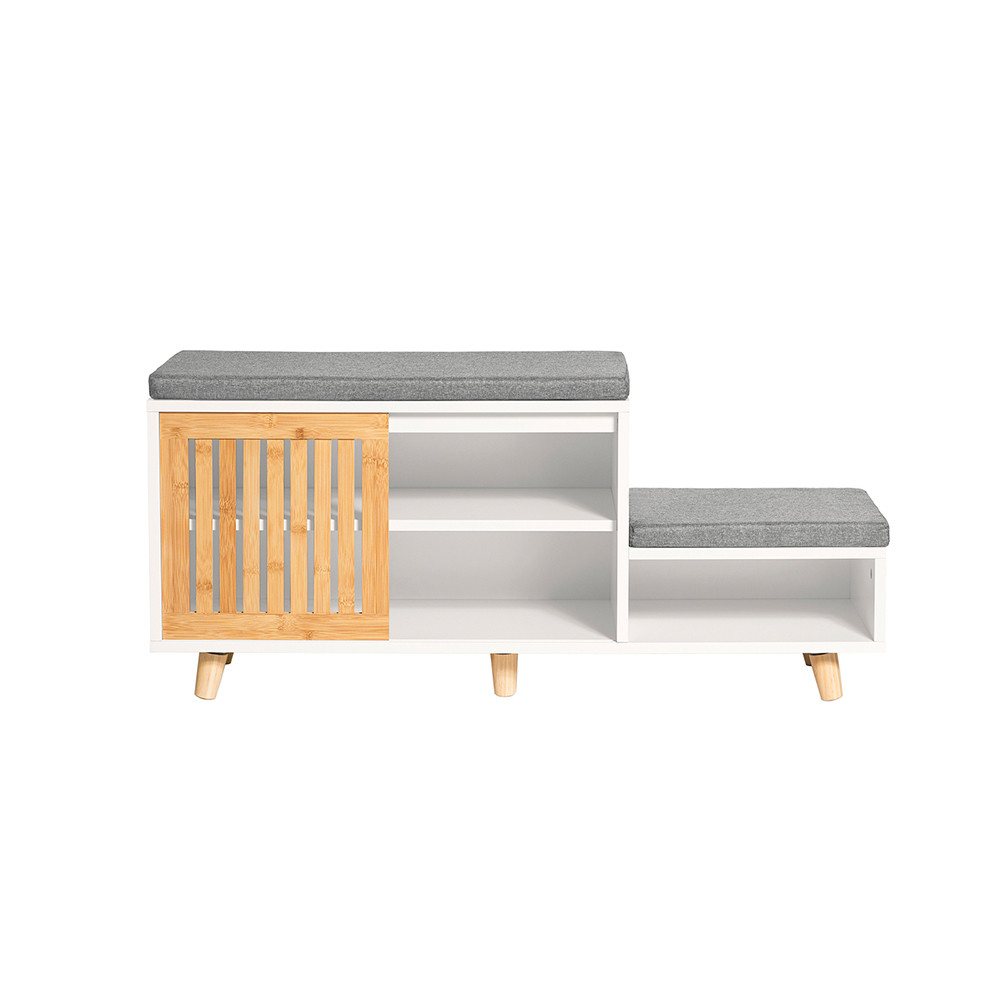 SoBuy Szafka na buty z jednymi drzwiami Biały 101x35x46cm FSR125-NW