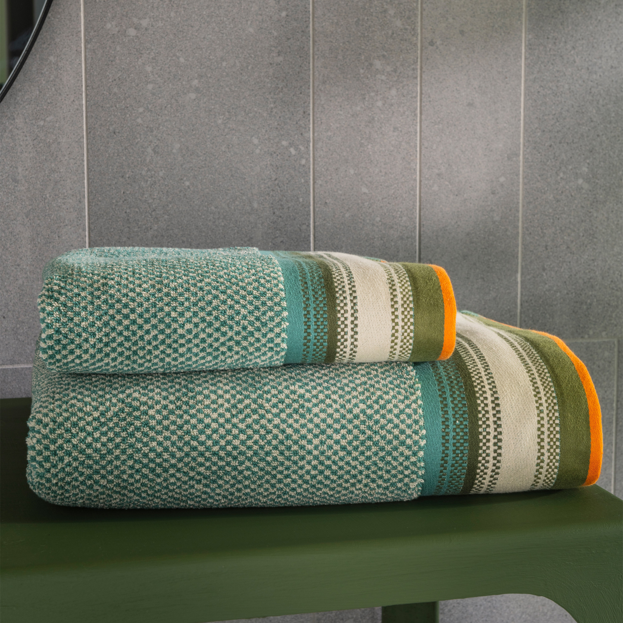 Serviette de bain jacquard damierBreda