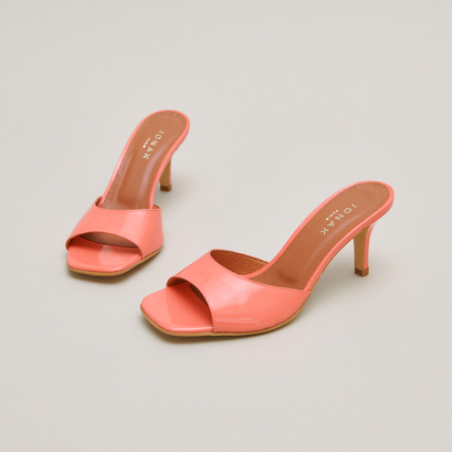 Mules à talonsen vernis corail | VERTIGO