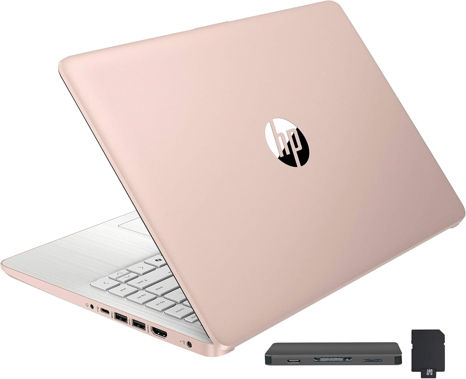 HP Stream 14 HD BrightView Laptop, Intel Processor N150, 16GB RAM, 416GB Storage (128GB eMMC + 288GB Docking Station Set), Intel UHD Graphics, 720p Camera, Wi-Fi, 1 Year Office 365, Win 11 S, Gold.