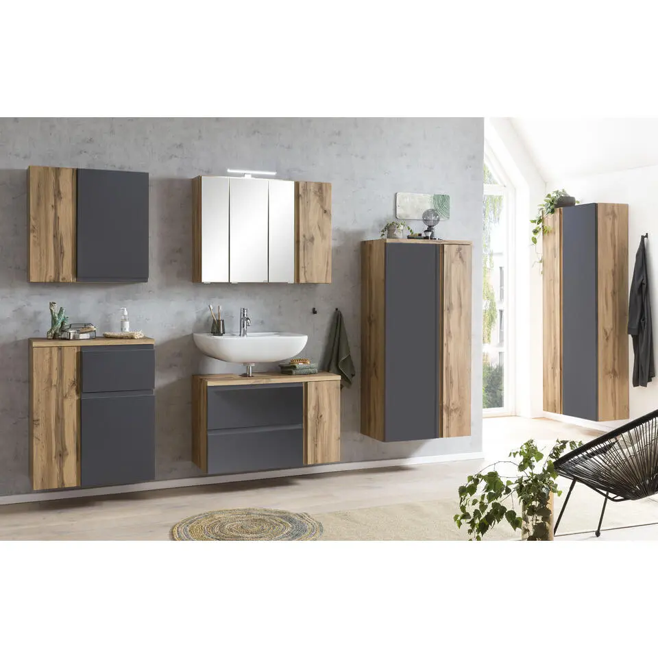 Middelgrote opbergkast Varese - 65 x 35 x 130 cm - Grijs