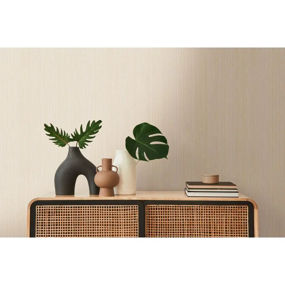 A.S. Cr&eacute;ation behang effen beige, goud en grijs - 53 cm x 10.05 m