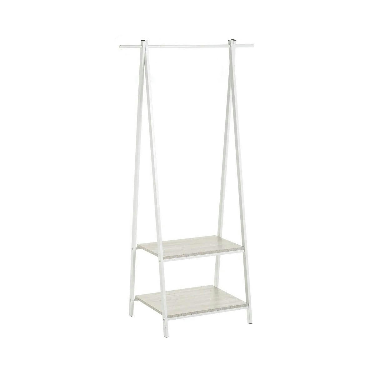 - Portant vêtements bois et métal blanc - 55x45x150cm