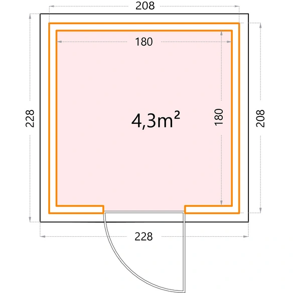 Gerätehaus »Classico«, BxHxT: 228 x 219 x 228 cm (Außenmaß inkl. Dachüberstand)