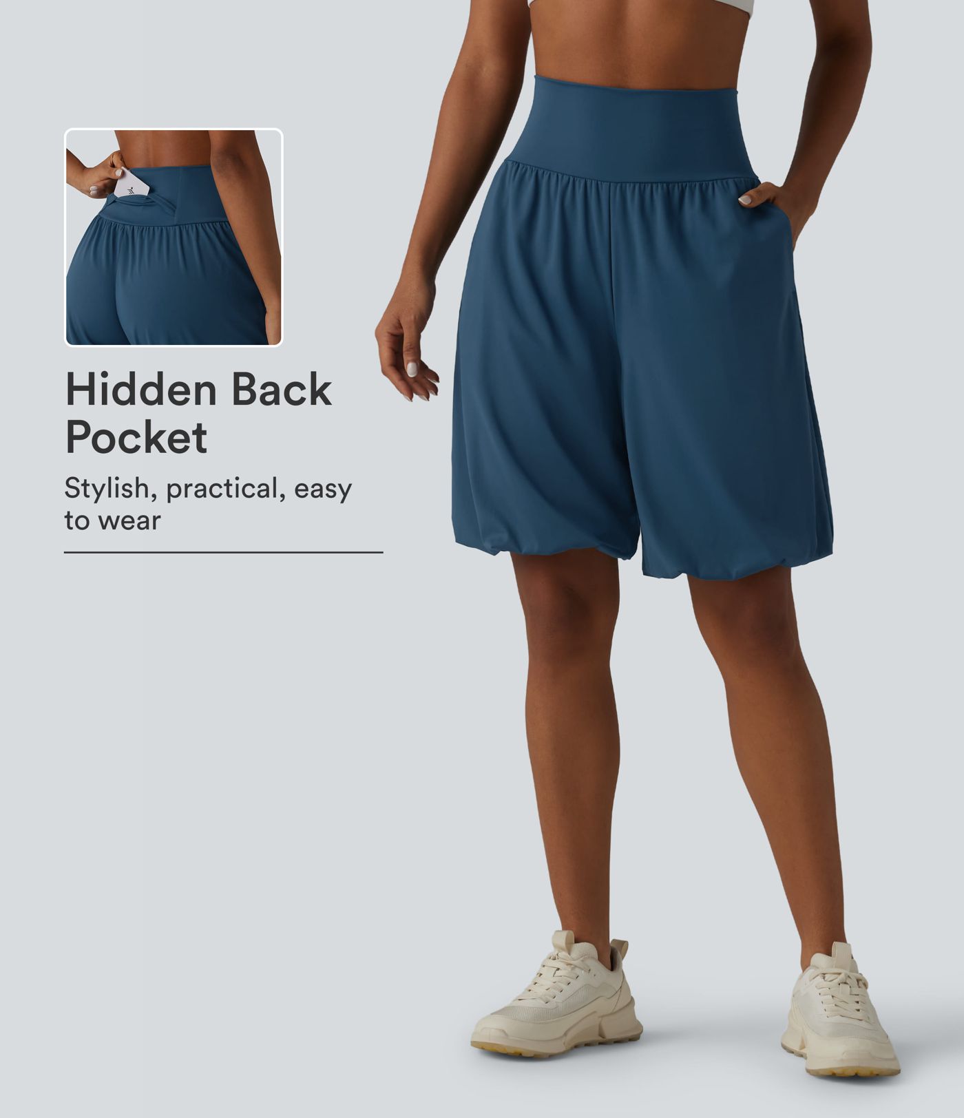 Short ballon de yoga SoftlyZero™ Airy effet frais InstantCool taille très haute avec poches