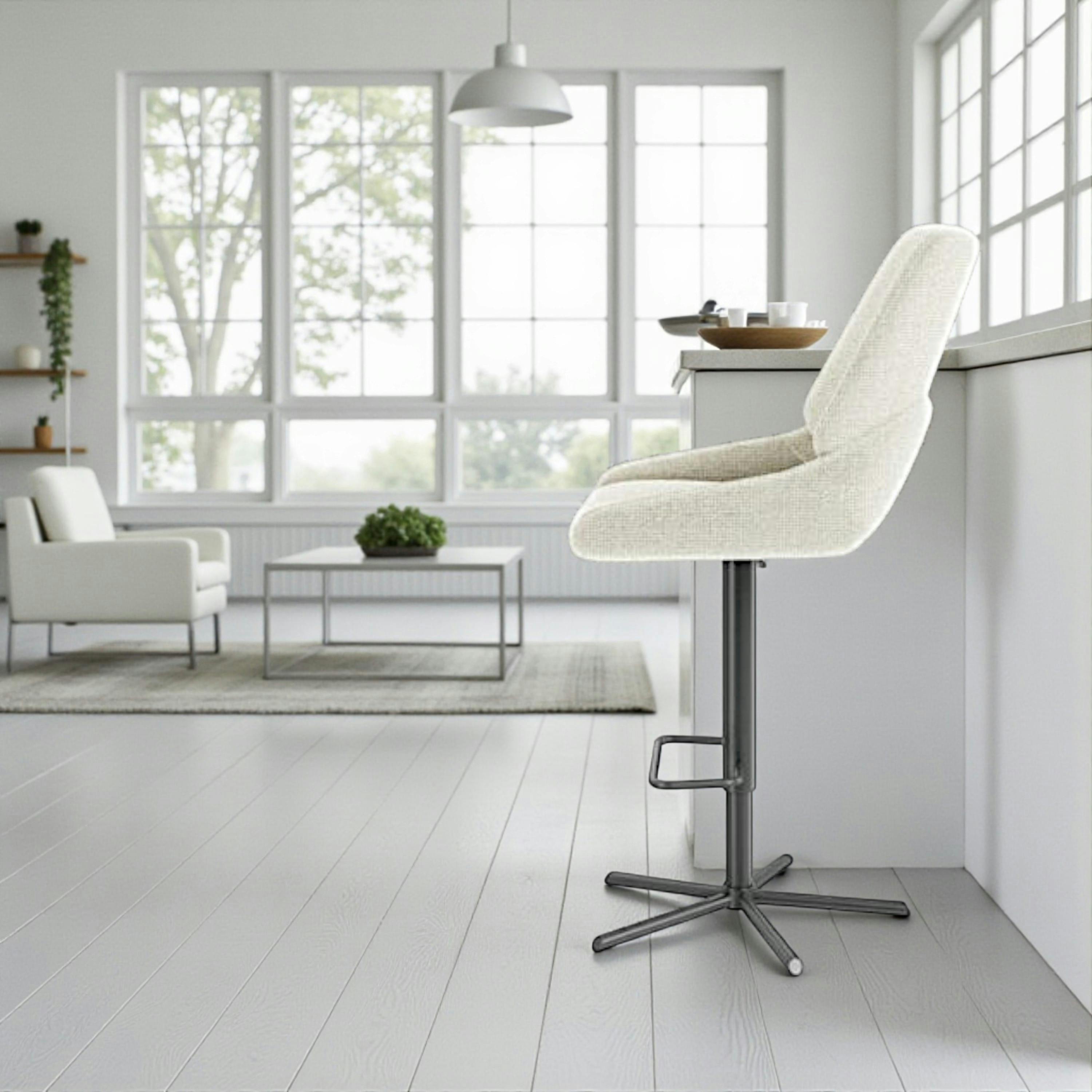 Chaise de bar réglable beige assise baquet (lot de 2) LIGURIE