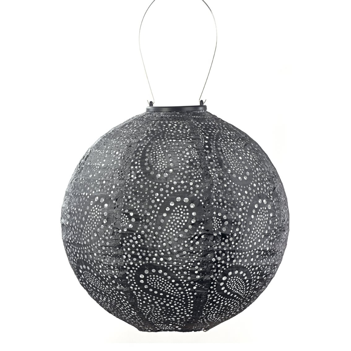Lumiz solar lampion - paisley rond - 30 cm - donkergrijs
