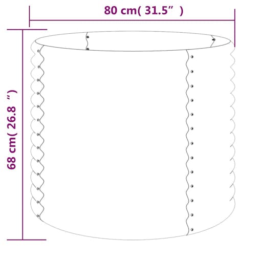 NNEVL Garden Planter Powder-coated Steel 80x80x68 cm Grey