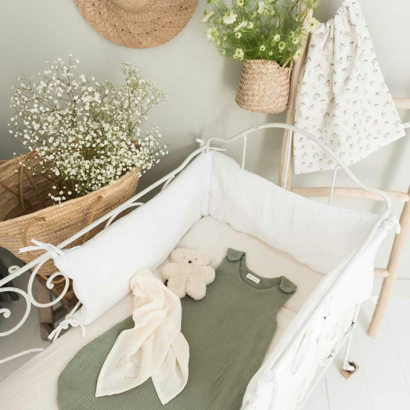 - Gigoteuse été en gaze de coton vert sauge (0-6 mois)