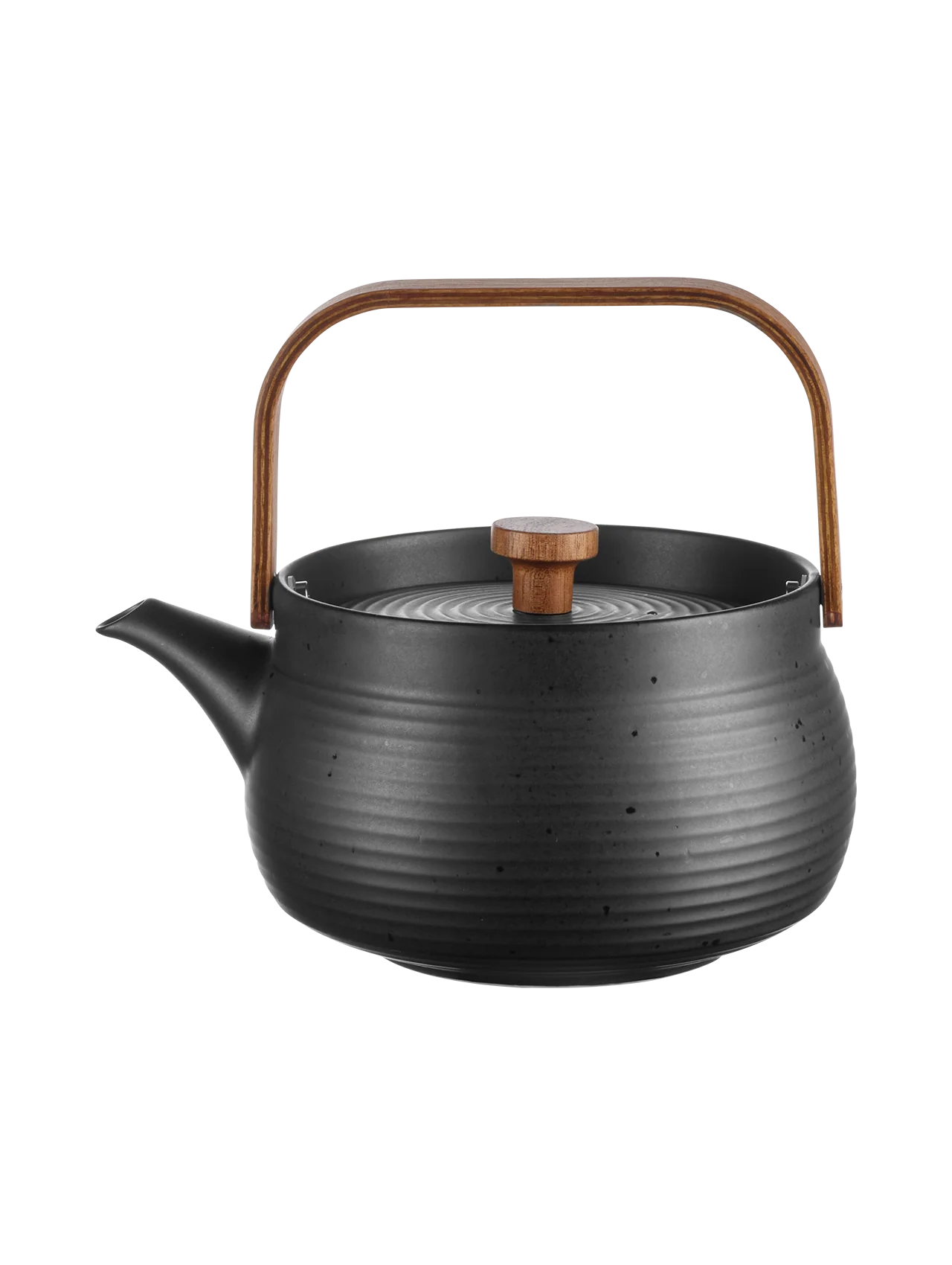 teekanne mit Holzgriff, black