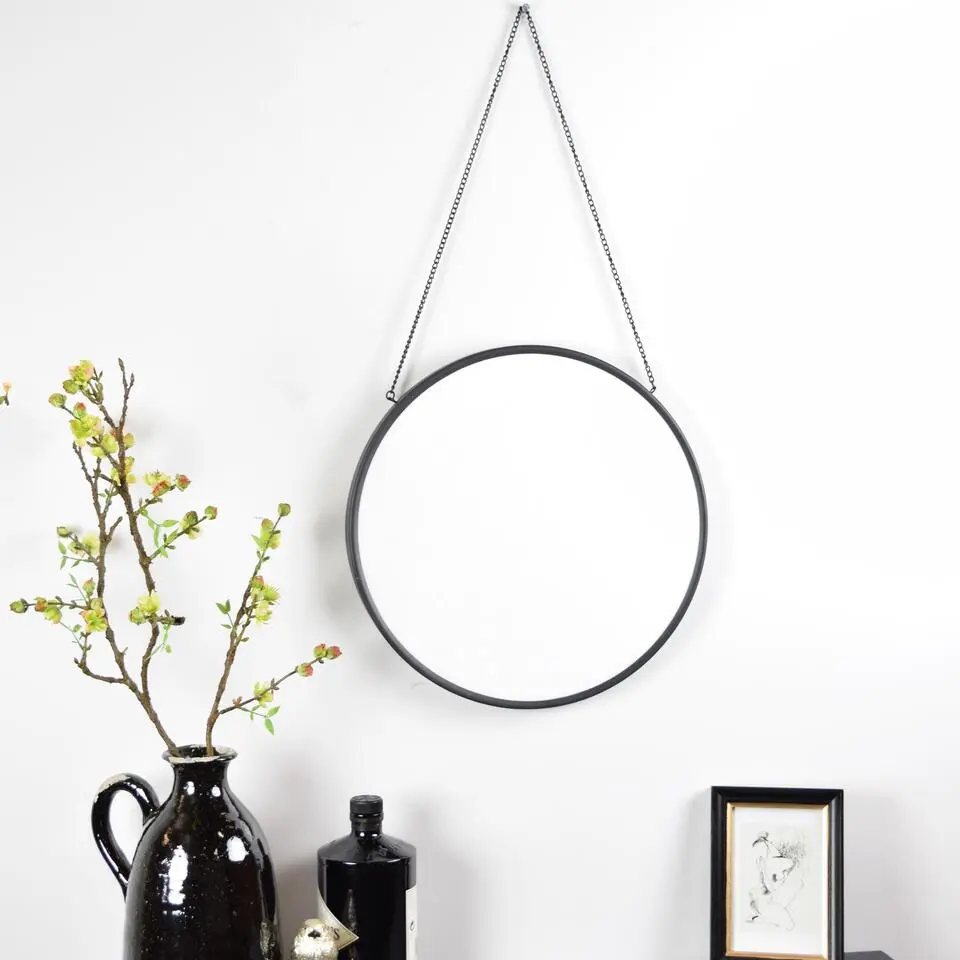 LOFT42 Industry Spiegel Rond L - Metaal - Zwart - &Oslash;45