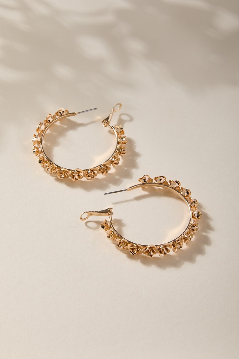 Minnie Flower Band Hoop Earrings