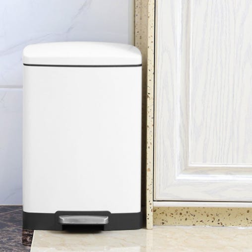 SOGA 4-Pack 12L White Stainless Steel Foot Pedal Trash Bin
