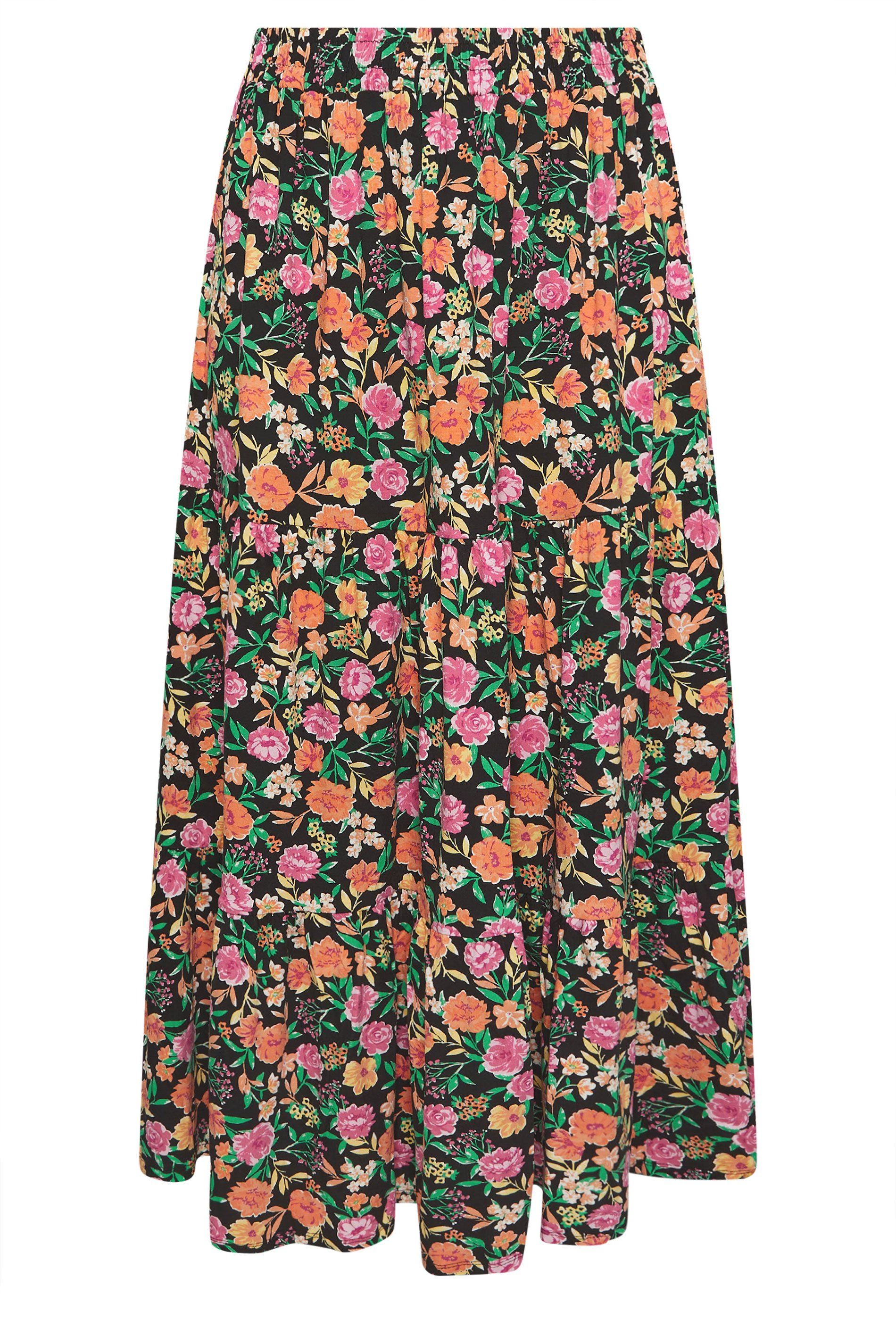 Yours Floral Tiered Maxi Skirt