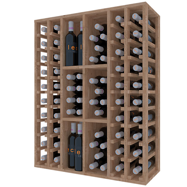 Meuble Range Bouteille de vin Série Godello en Pin Clair 76 bouteilles colonnes et cubicules