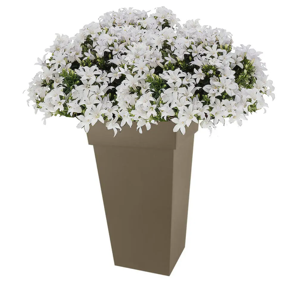 Eda Bloempot Toscane - kunststof - taupe - L43 x B43 x H80 cm