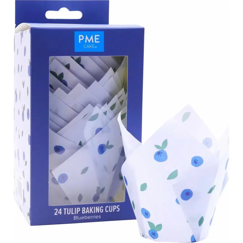 Papierförmchen 24er-Set Blaubeer Tulpen
