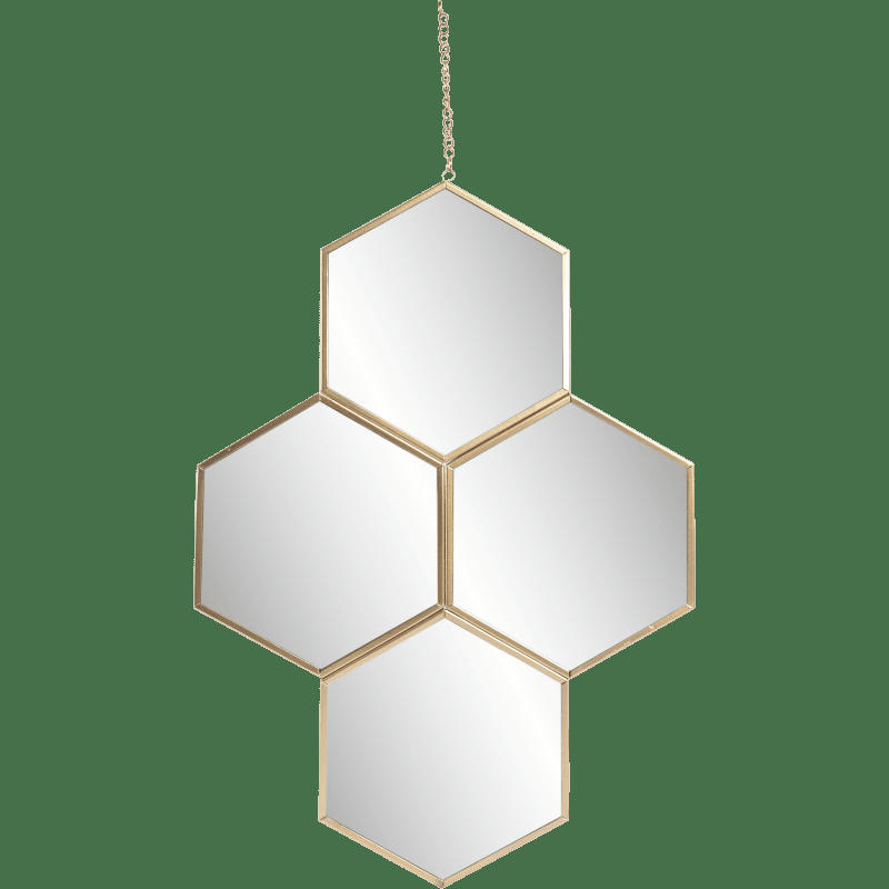 MIROIR - Miroir hexagones en métal 30x45 cm