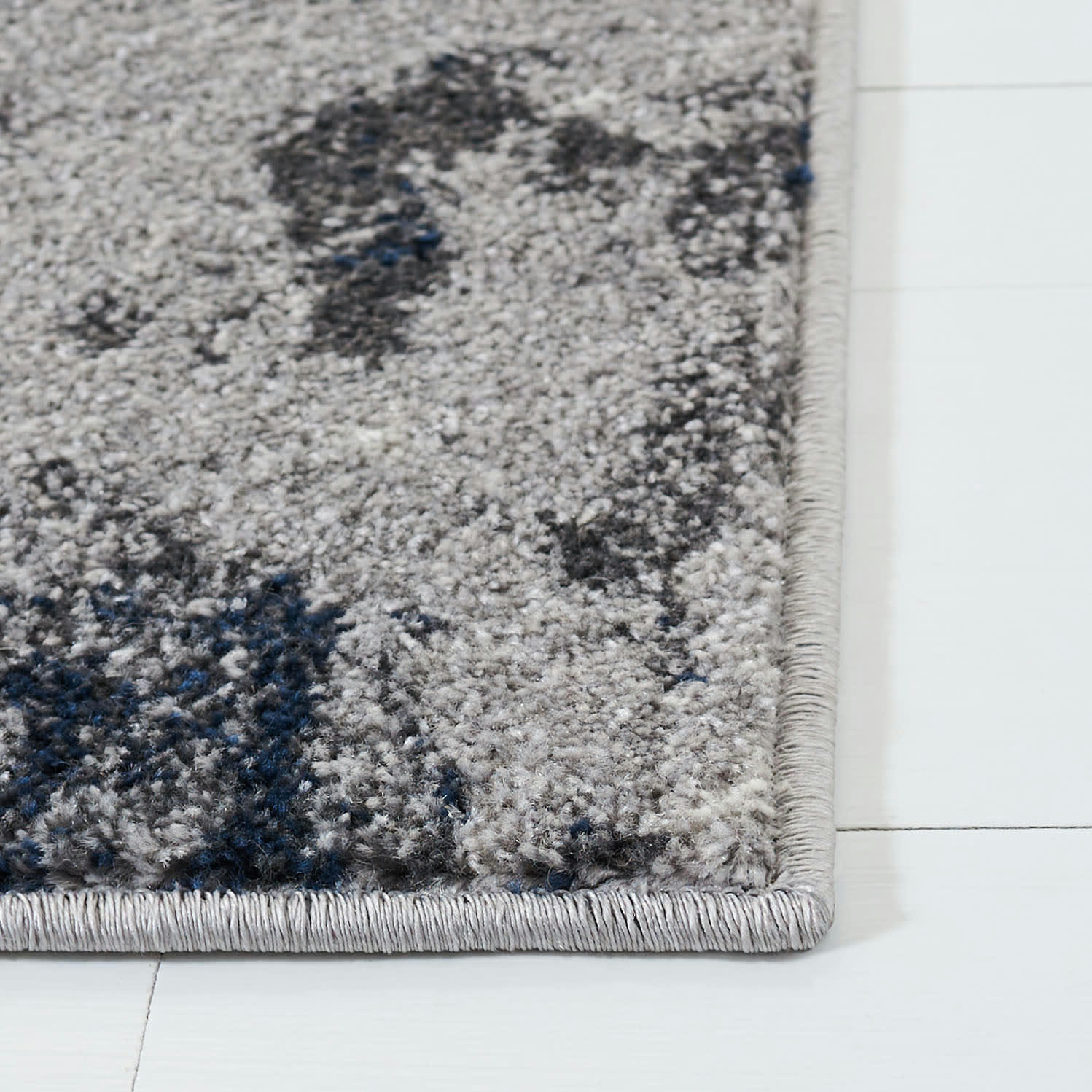 ADIRONDACK - Tapis de salon interieur en bleu marine & gris, 155 x 229 cm