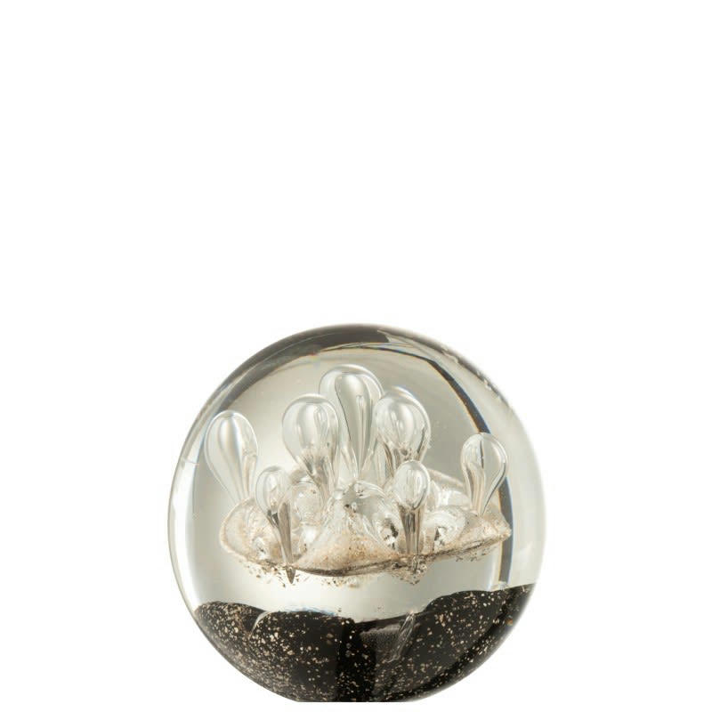 FEU D'ARTIFICE - Presse-papier verre or/noir H12cm