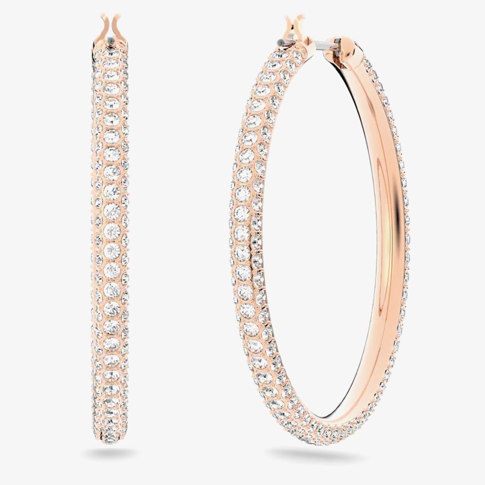 Swarovski Swarovski Stone Rose Gold Tone Crystal Hoops Earrings 5383938