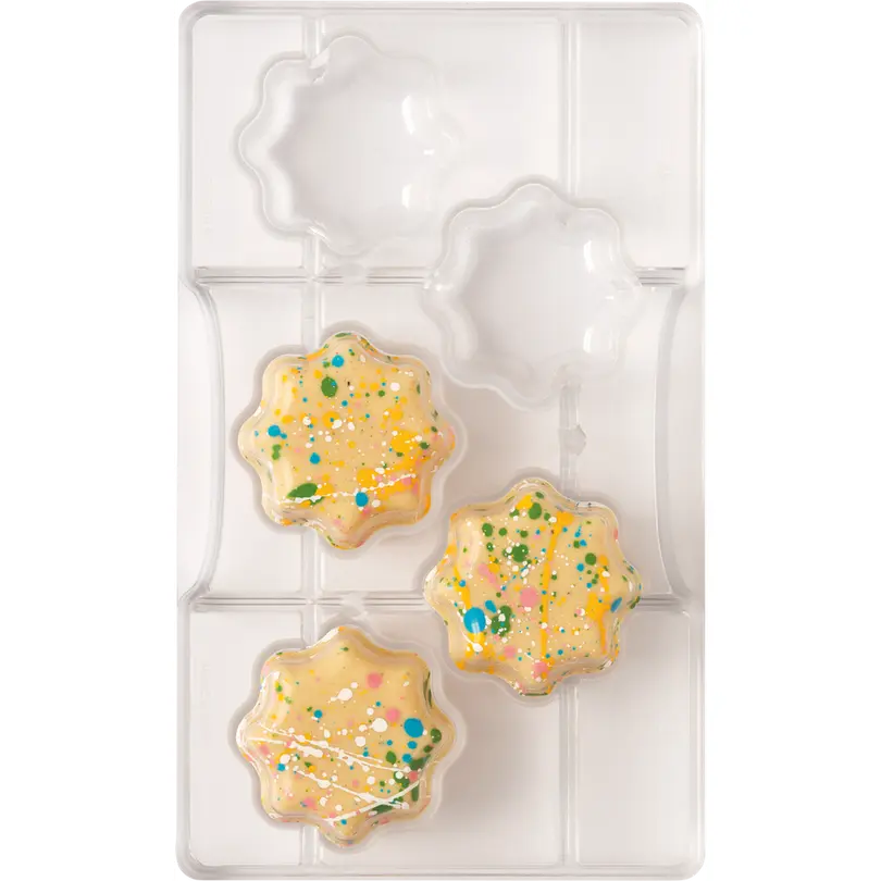 Backform Profi-Pralinen-Schokoladenform kleine Blumen mit Sockel
