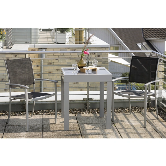 Gartenmöbelset »Milano«, 3-tlg., stapelbar/ausziehbar, Aluminium/Textil