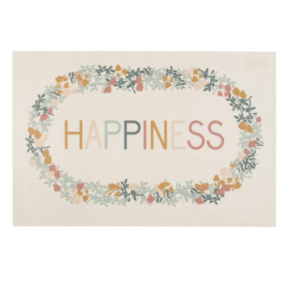 BERATI - Set de table en vinyle imprimé écru et multicolore 30x45