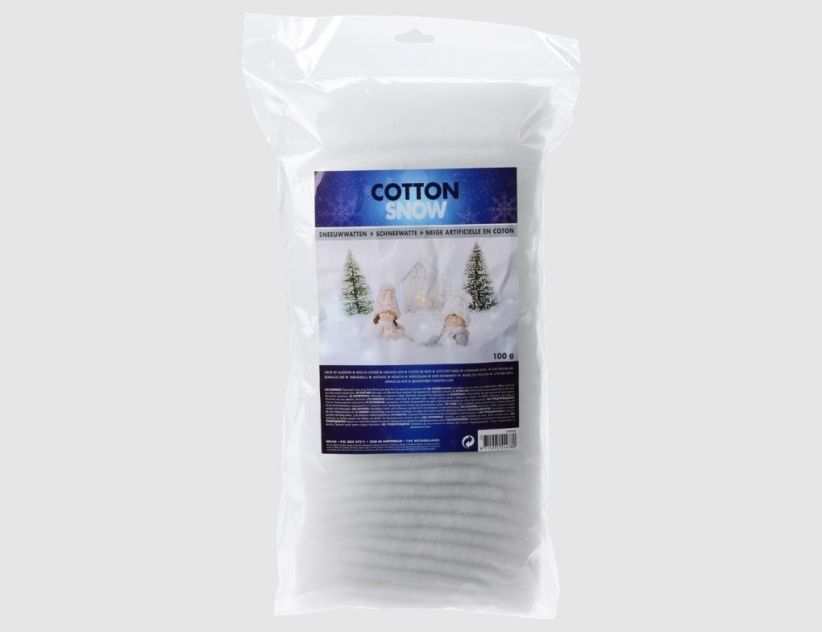 Schneewatte Weiß 100g für Weihnachtsdekoration