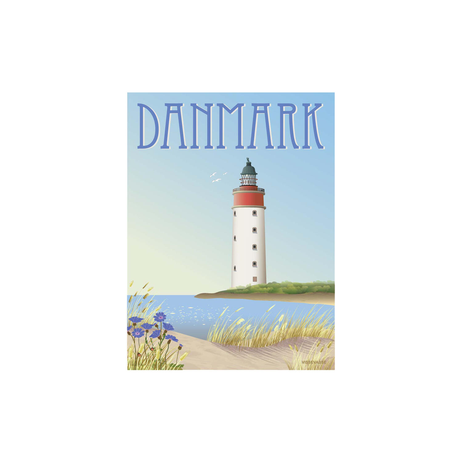 DANMARK Hvidt Fyr plakat
