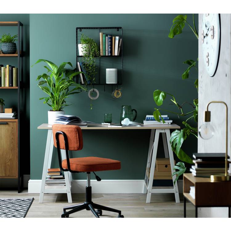 Habitat Trestle Table Office Desk - White