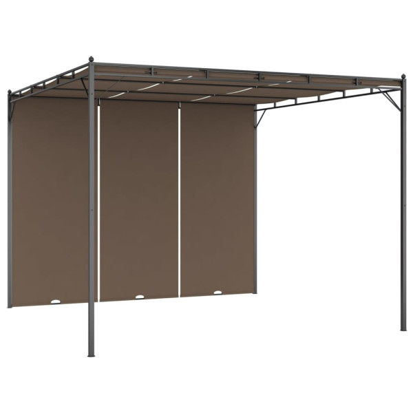 Altana Ogrodowa z Zasłonami Pergola Namiot Ogrodowy Taupe 3 x 3 x 2,25 m