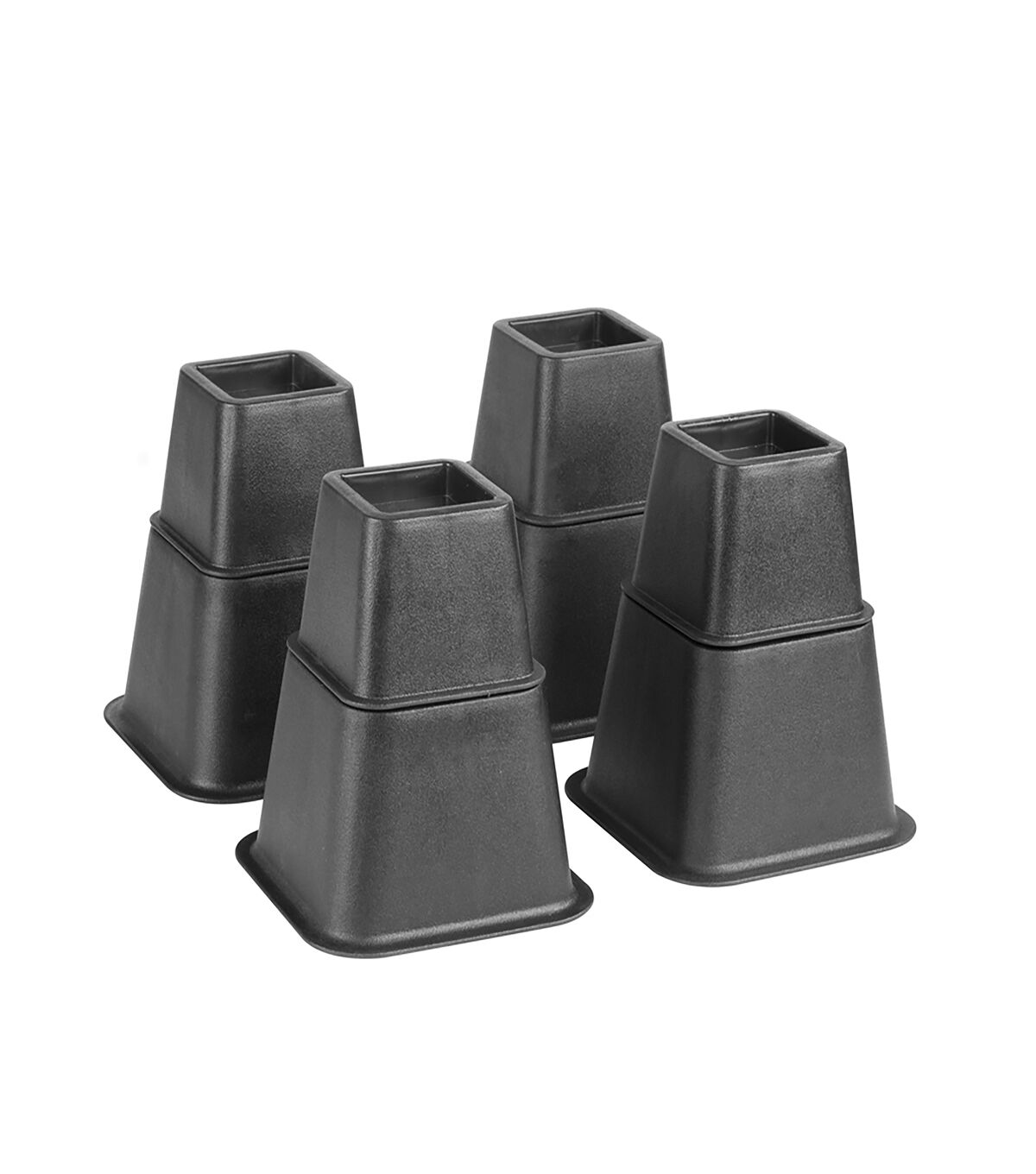 Simplify 8 Black Adjustable Bed Risers 8pk