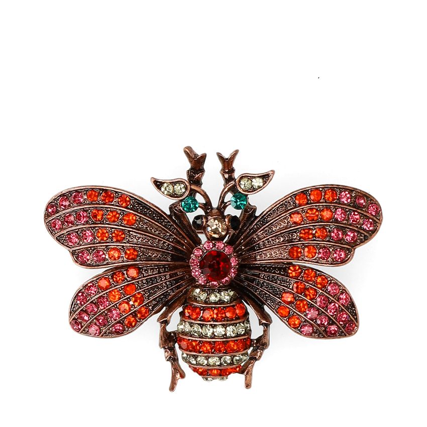 Manfield Roodkleurige vlinder broche