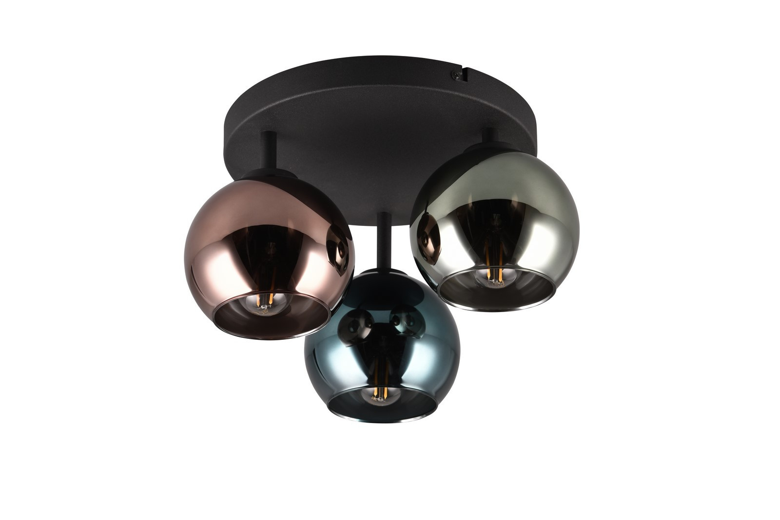 Lampa sufitowa czarno-niebieska-zielona-miedziana SHELDON 3xE14x28W RL