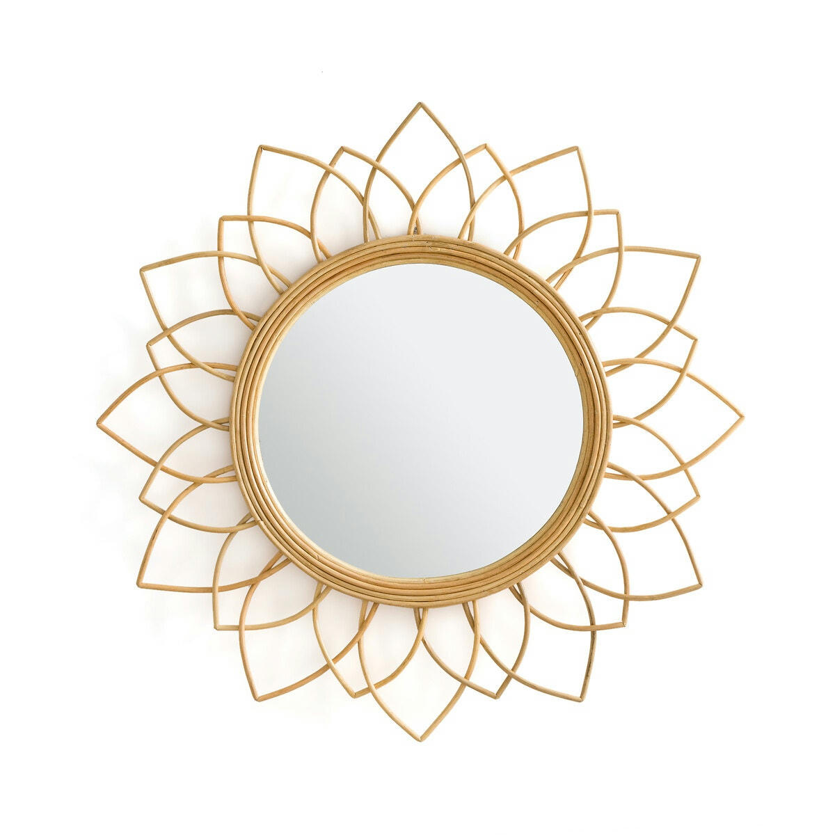 Miroir rotin forme fleur Ø90 cm, Nogu