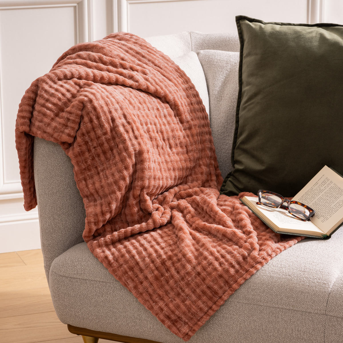 3D flannel throw "Viggo" 125x150 cm