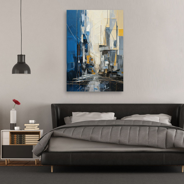 Feeby Obraz na płótnie, Miasto Abstrakcja Niebieski 40x60