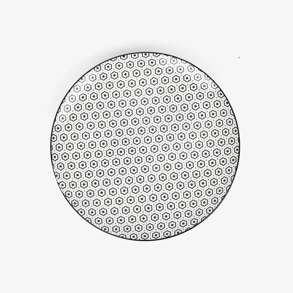 Prato Raso Geométrico Preto ASIA