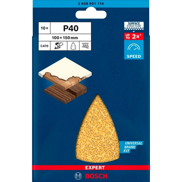 Schleifpapier, »EXPERT C470«, 100x150 mm, K40, 10 Stück