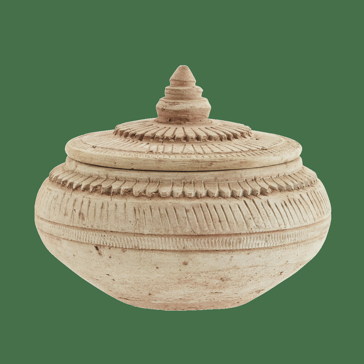 - Pot en terre cuite avec couvercle D13cm