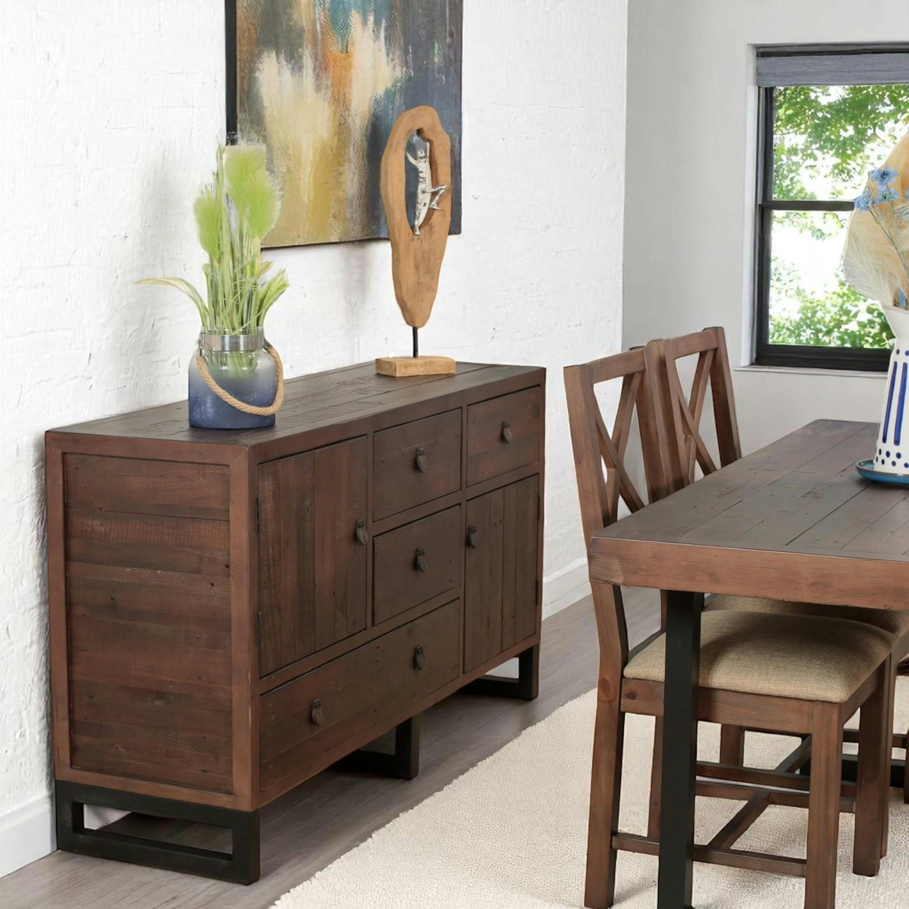 Buffet bas bois brun recyclé SAMOA