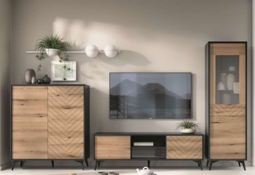 Meblościanka DIAMO do salonu w stylu loft
