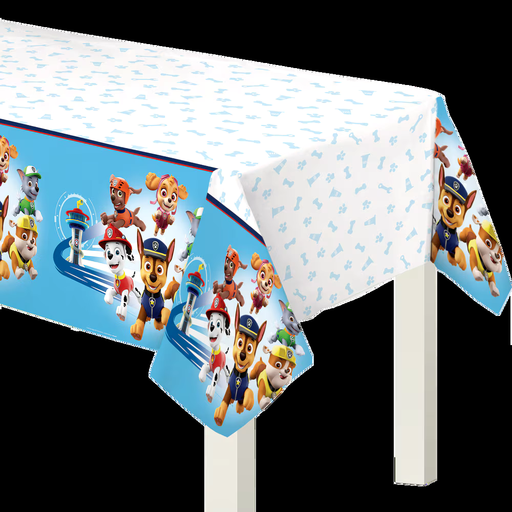 Nickelodeon PAW Patrol Rectangle Plastic Reusable Table Cover, Blue, 54x96-in, for Birthday Party