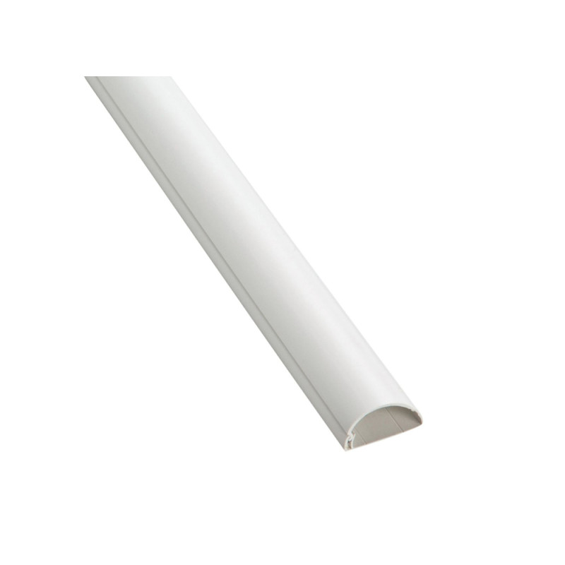 Goulotte demi-cercle en plastique 30 x 15 mm blanche 2 m D-LINE