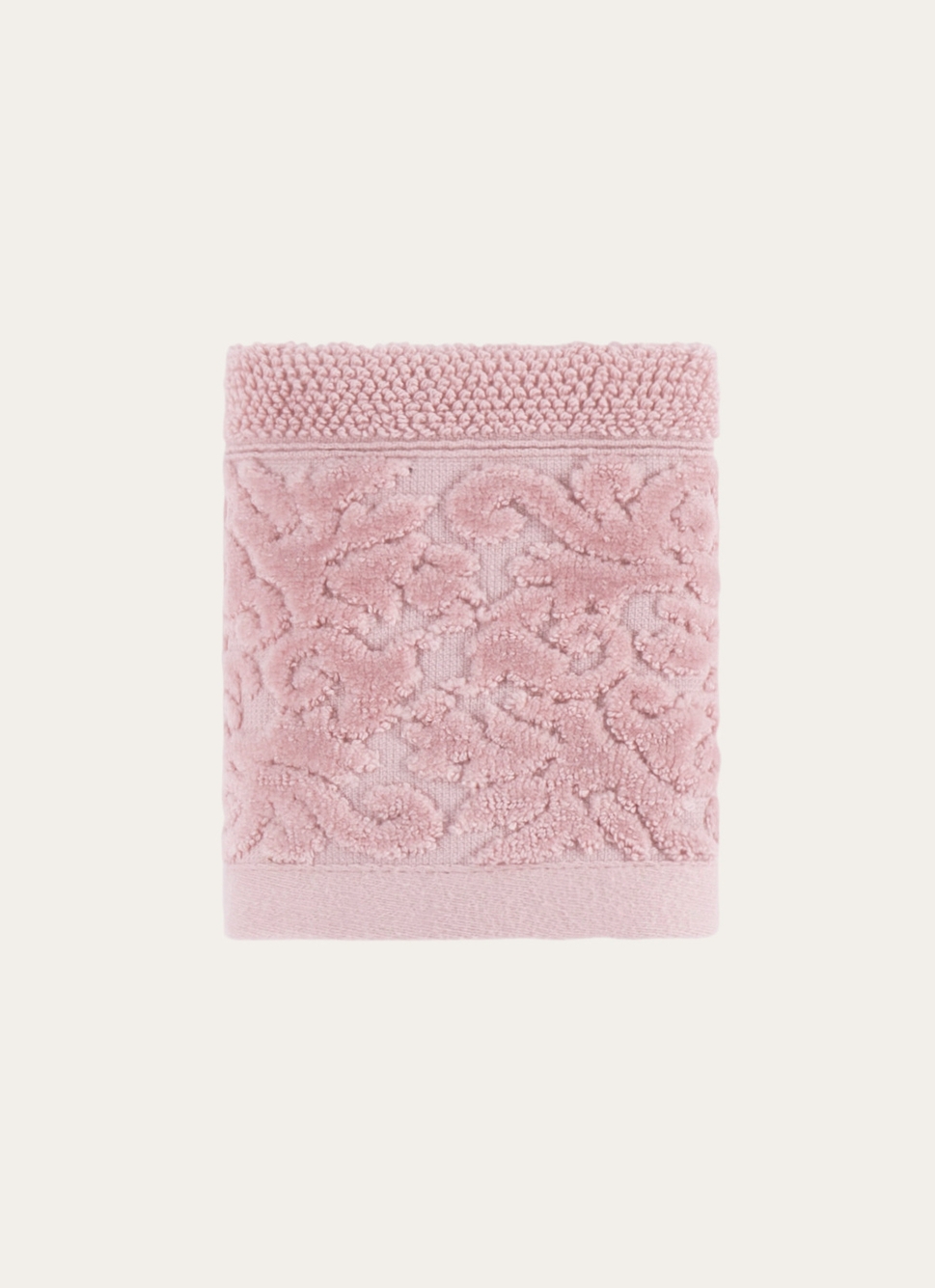 SERVIETTE INVITÉ LITEAU VELOURS CISELÉ ROSE