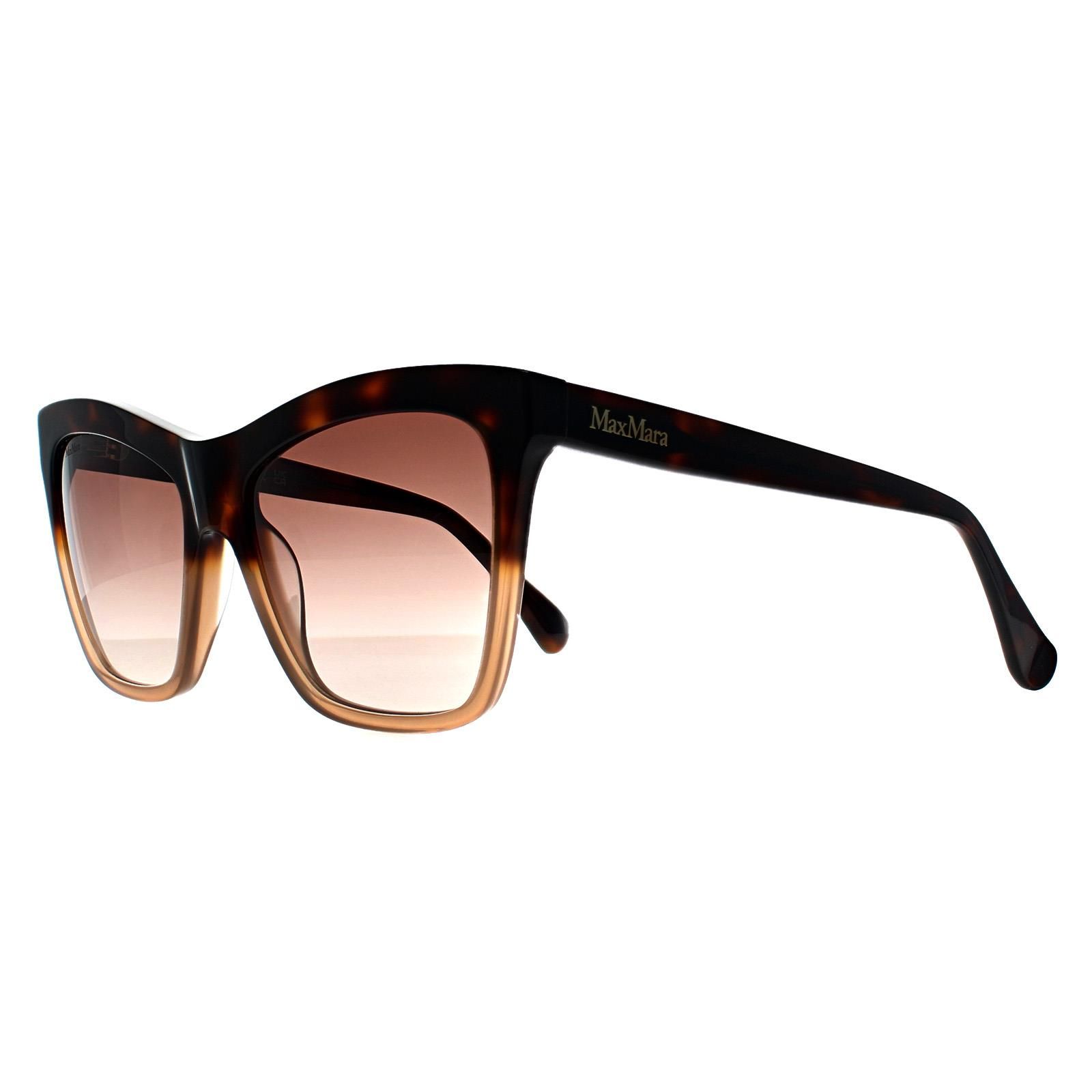 Max Mara Cat Eye Havana Fade Brown Gradient MM0008 Logo2