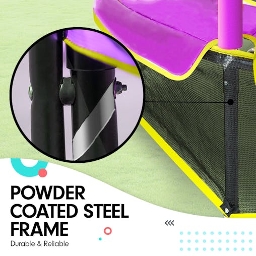 NNEDPE Kahuna Mini 4.5 ft Trampoline Yellow Purple