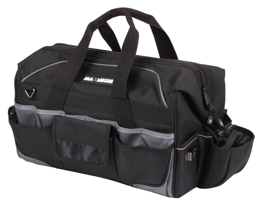 MAXIMUM Pro-Contractor Duffle Tool Bag w/ Shoulder Strap, 41 Pockets, 18-in